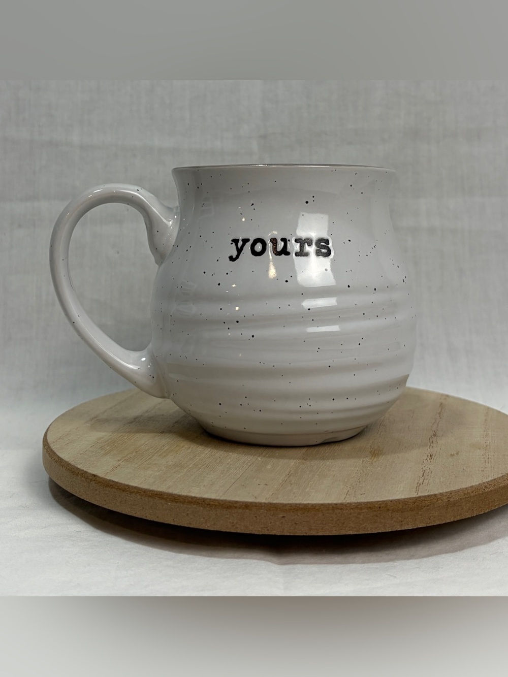 BELLE MAISON 16OZ “YOURS” STONEWARE COFFEE MUG